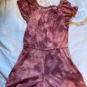 Pink Tie-Dye Girls Romper